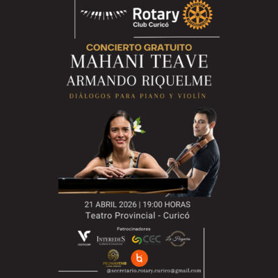 CONCIERTO GRATUITO MAHANI TEAVE ARMANDO RIQUELME DIÁLOGOS PARA PIANO Y VIOLÍN